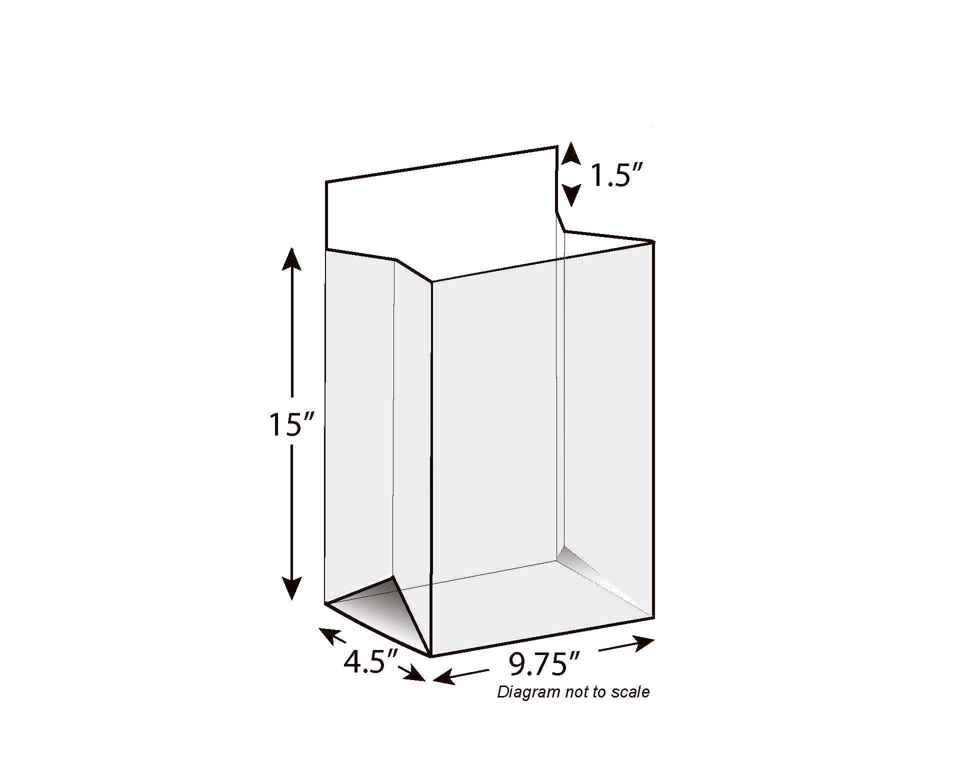 9.75" x 15" + 4.5"BG + 1.5"LP 1 mil LDPE Gusset bags on Wicket Dispenser