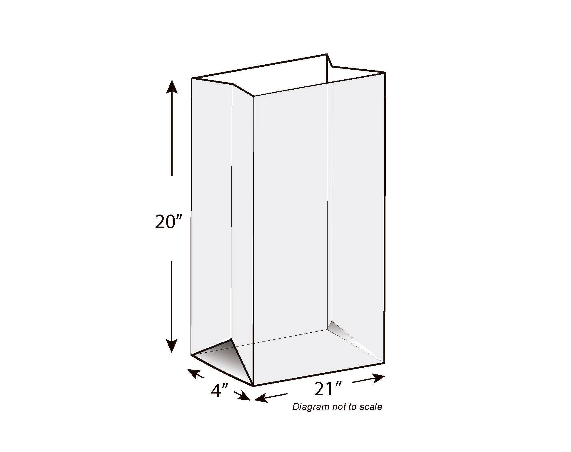 21" x 20" + 4"BG 1 mil Bottom Gusset LDPE Bag
