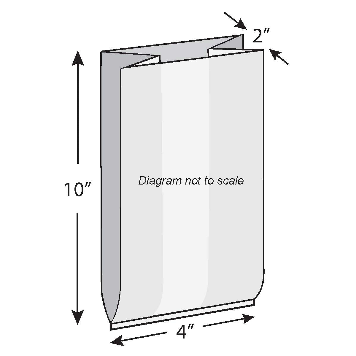 4" x 2" x 10" 1.5 Mil Gusseted Poly Bags