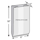 6" x 3.5" x 18" 1.5 Mil Gusseted Poly Bags