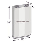 12" x 6" x 24" 1.5 Mil Gusseted Poly Bags