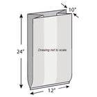 12" x 10" x 24" 1.5 Mil Gusseted Poly Bags