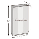 12" x 6" x 29" 1.5 Mil Clear Box Liners