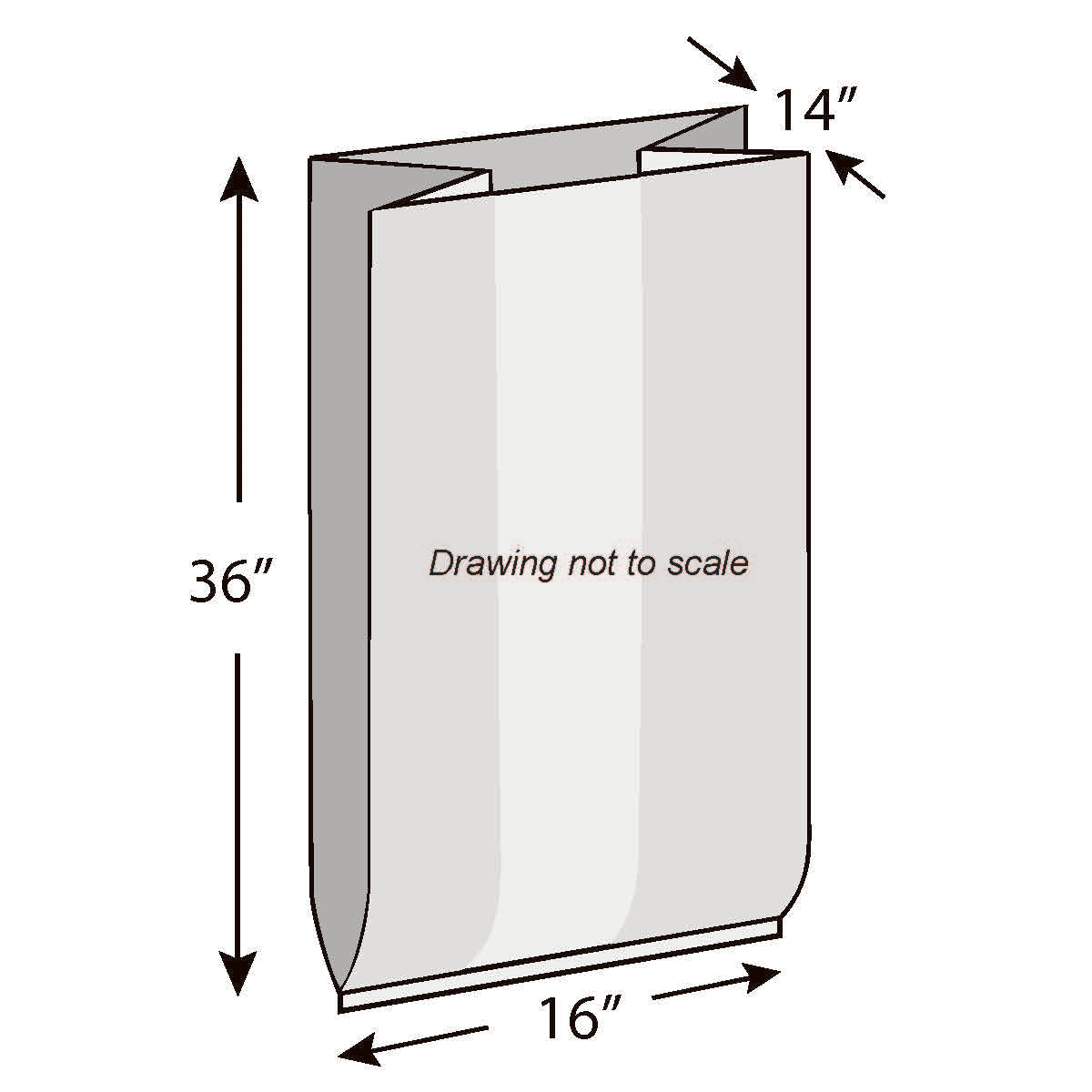 16" x 14" x 36" 1.5 Mil Gusseted Poly Bags