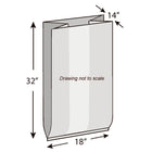 18" x 14" x 32" 1.5 Mil Clear Box Liners