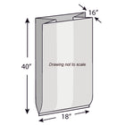 18" x 16" x 40" 1.5 Mil Gusseted Poly Bags
