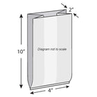 4" x 2" x 10" 2 Mil Gusseted Poly Bags