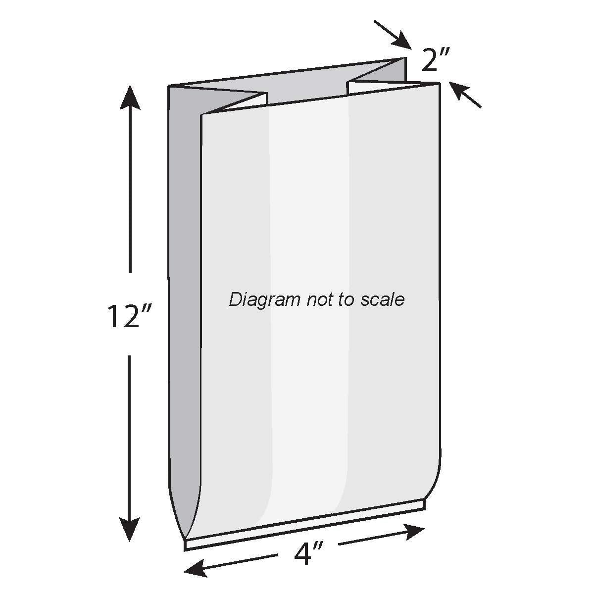 4" x 2" x 12" 2 Mil Gusseted Poly Bags