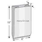 6" x 3" x 15" 2 Mil Gusseted Poly Bags