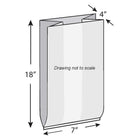 7" x 4" x 18" 2 Mil Gusseted Poly Bags