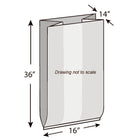 16" x 14" x 36" 2 Mil Clear Box Liners