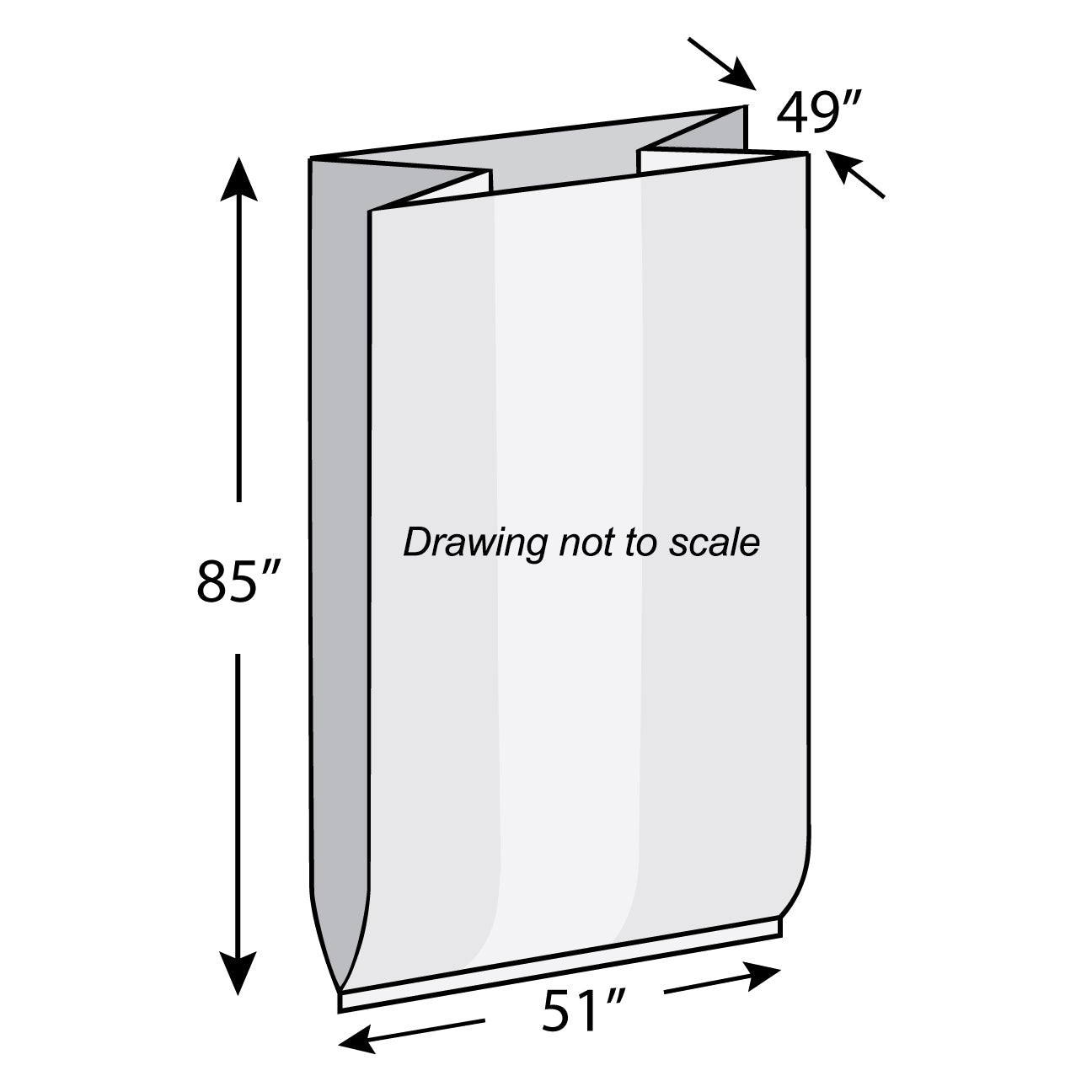 51" x 49" x 85" 3 mil Black LDPE Pallet Covers