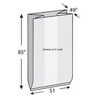 51" x 49" x 85" 3 mil Clear LDPE Pallet Covers