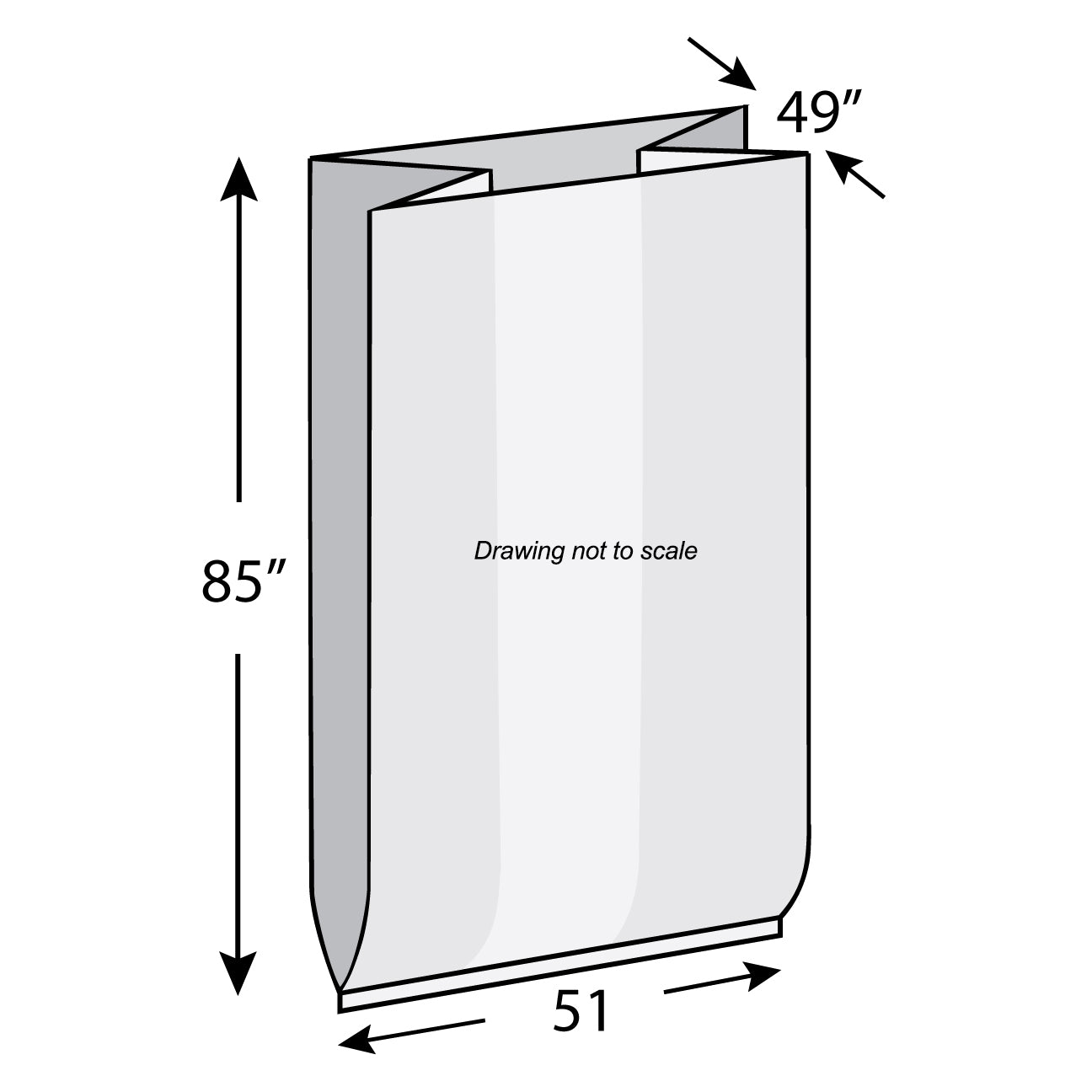 51" x 49" x 85" 3 mil Clear LDPE Pallet Covers