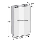 5.5" x 4.75" x 19" 0.6 mil TUF-R® Std Linear LDPE Gusset Bags
