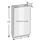5" x 3.5" x 13" 0.75 mil TUF-R® Std Linear LDPE Gusset Bags