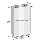 5.25" x 5" x 20" 0.8 mil TUF-R® Heavy Linear LDPE Gusset Bags