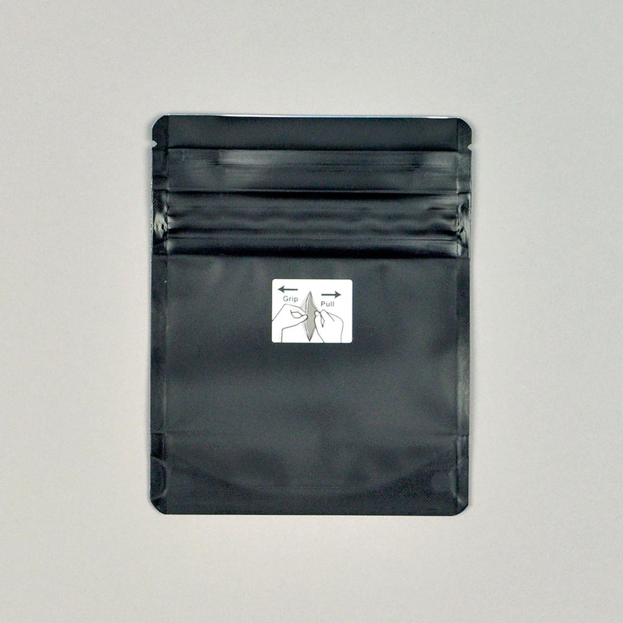 4" x 5" + 2"BG 4.8 mil 1/8th oz Child-Resistant Pouches - Black