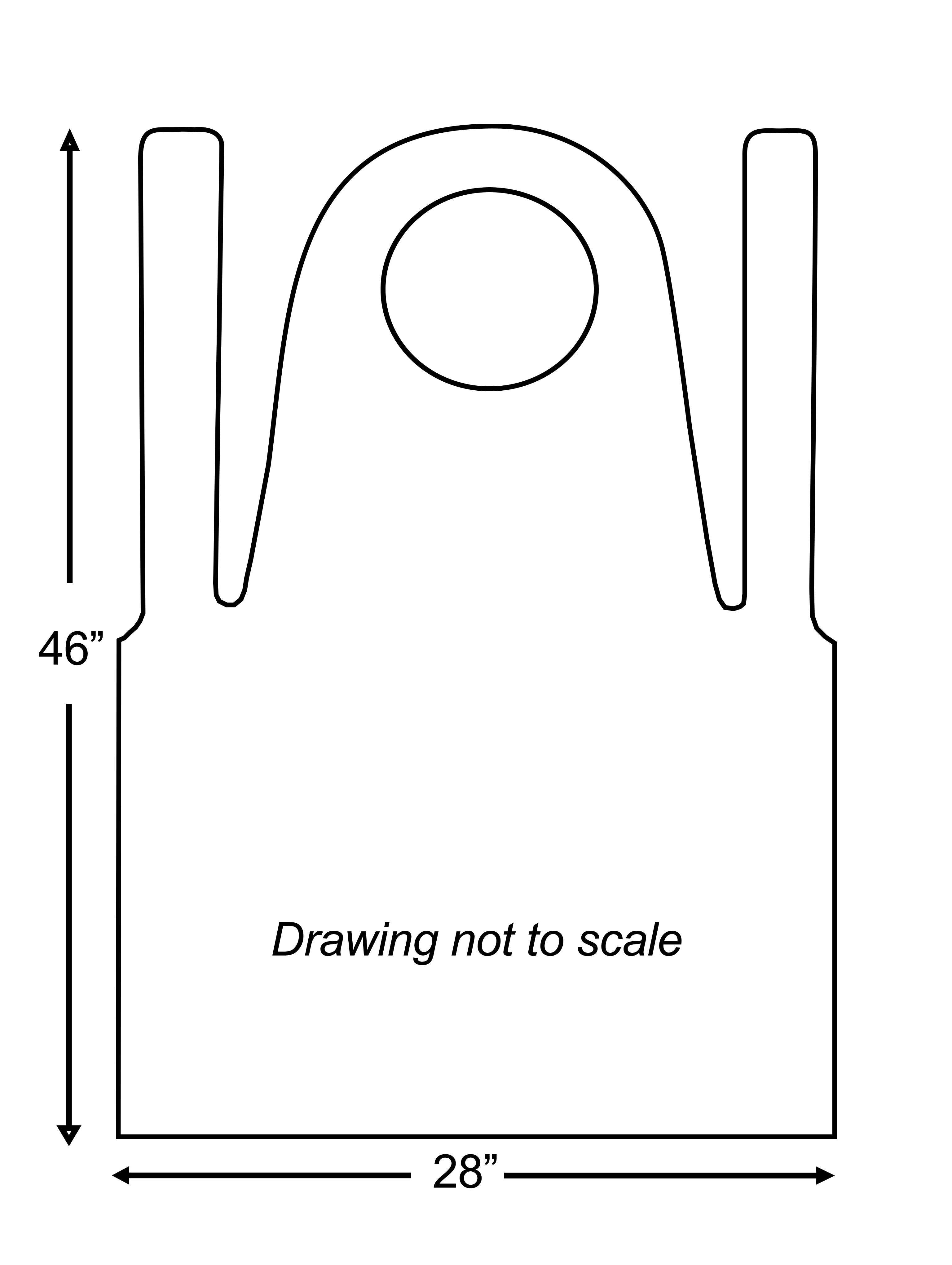 28" x 46" 0.8 mil LDPE Apron Embossed (White)