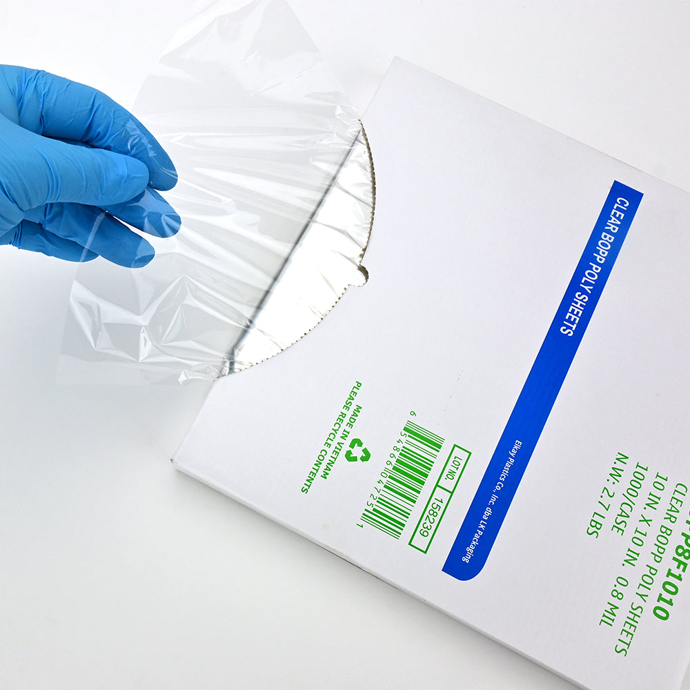 10" x 10" 0.8 mil BOPP Poly Sheets
