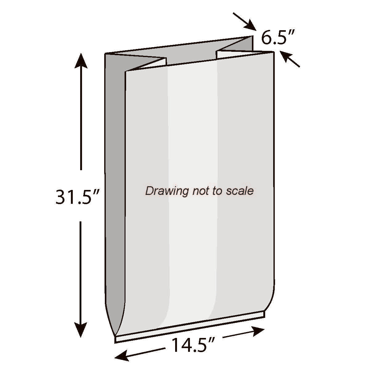 14.5" x 6.5" x 31.5" 1.25 mil Polypropylene Side Gusset Bags