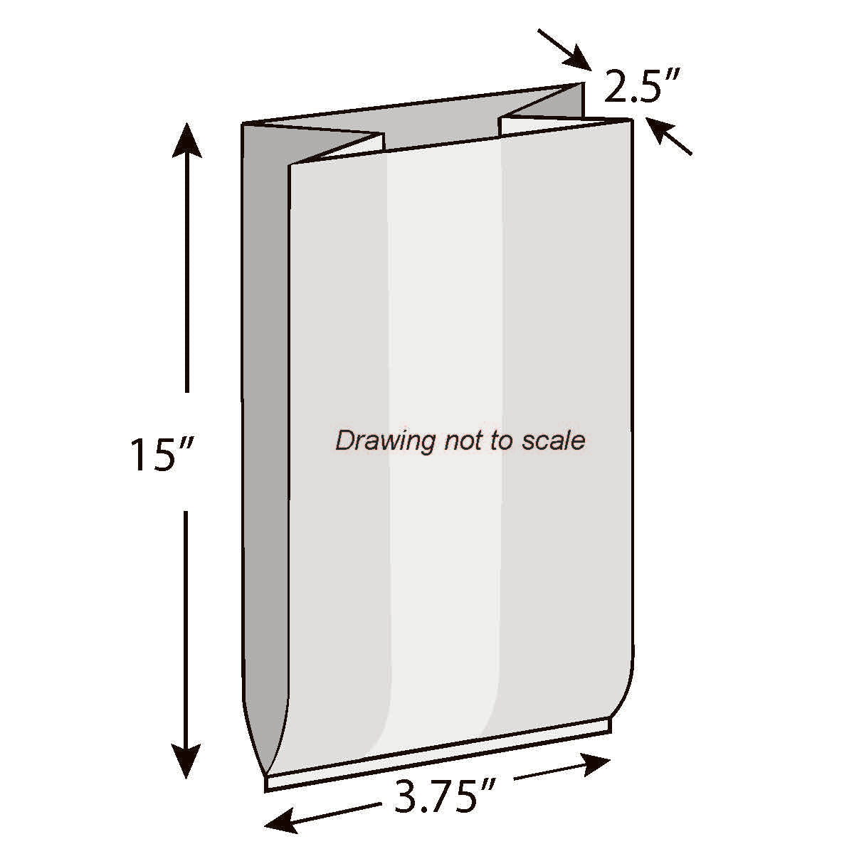 3.75" x 2.5" x 15" 1.25 mil Polypropylene Side Gusset Bags