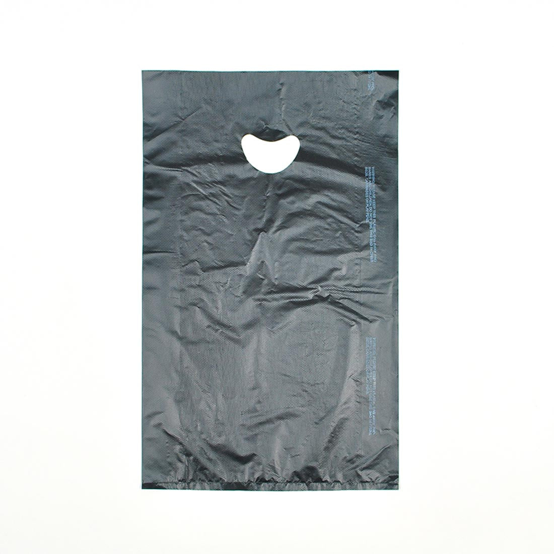 12" x 3" x 18" 0.7 mil Black HDPE Merchandise Bags w/ Die Cut Handle