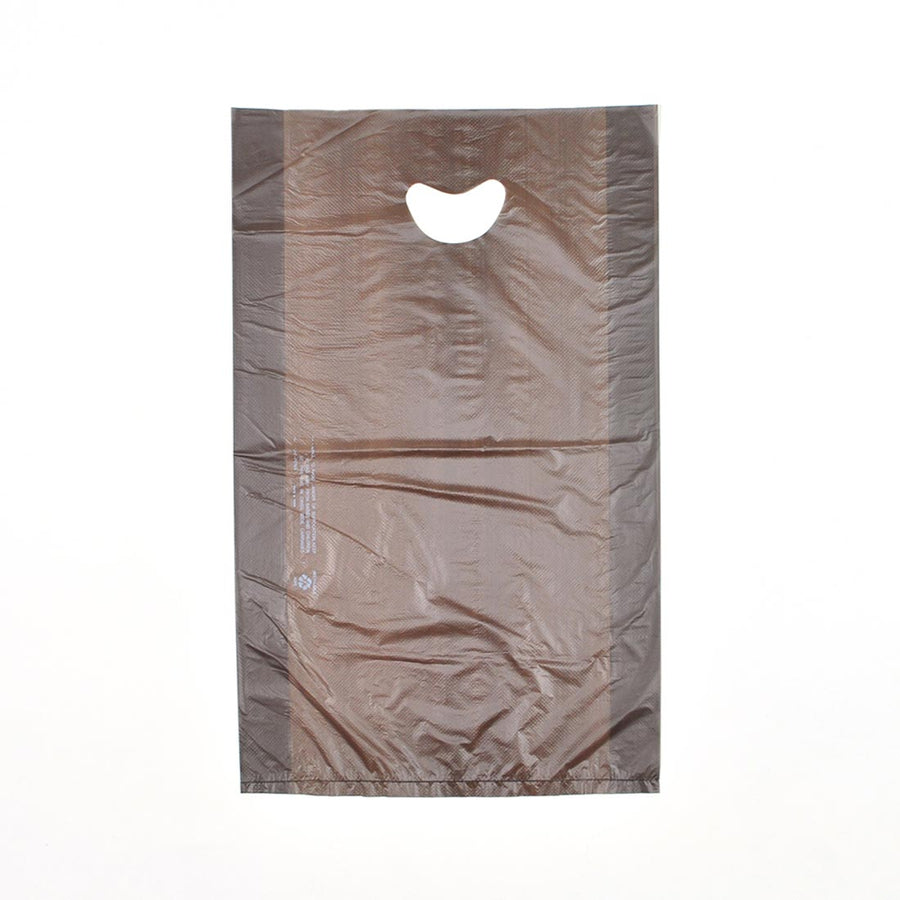 12" x 3" x 18" 0.7 mil Chocolate HDPE Merchandise Bags w/ Die Cut Handle