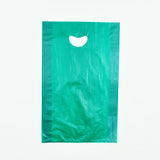 12" x 3" x 18" 0.7 mil Dark Green HDPE Merchandise Bags w/ Die Cut Handle