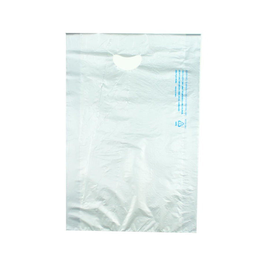 12" x 3" x 18" 0.7 mil Silver HDPE Merchandise Bags w/ Die Cut Handle