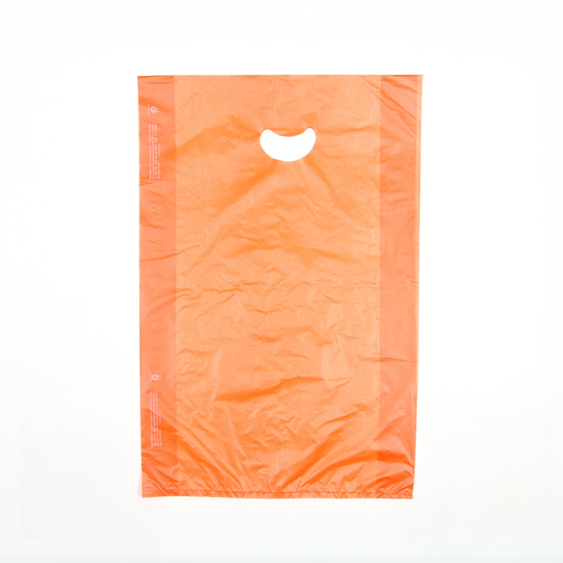 13" x 3" x 21" 0.7 mil Orange HDPE Merchandise Bags w/ Die Cut Handle