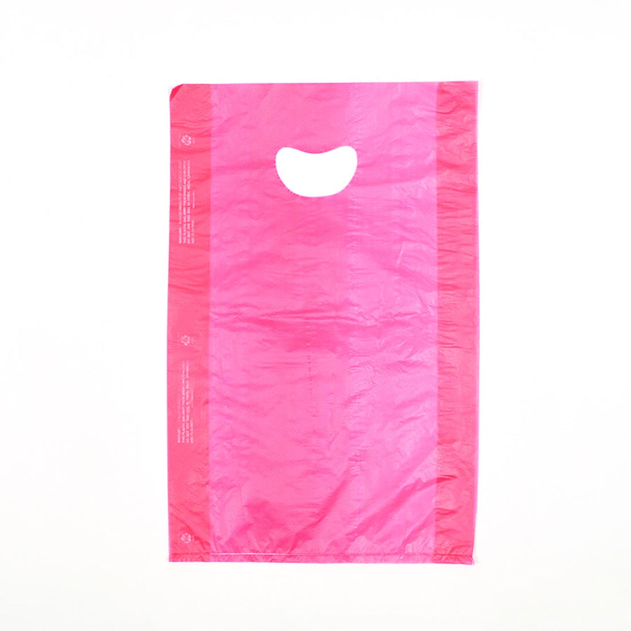 13" x 3" x 21" 0.7 mil Red HDPE Merchandise Bags w/ Die Cut Handle