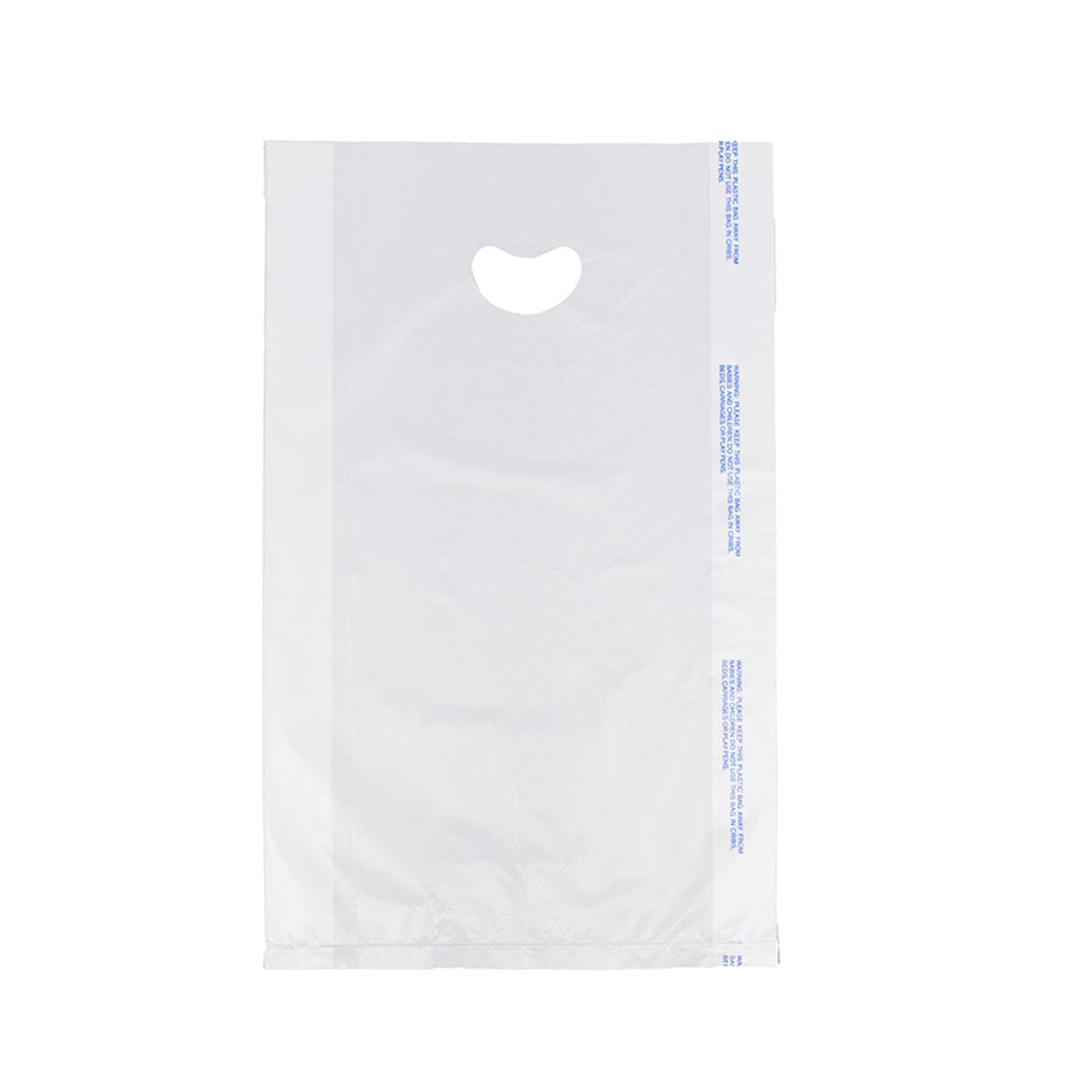 16" x 4" x 24" 0.7 mil White HDPE Merchandise Bags w/ Die Cut Handle