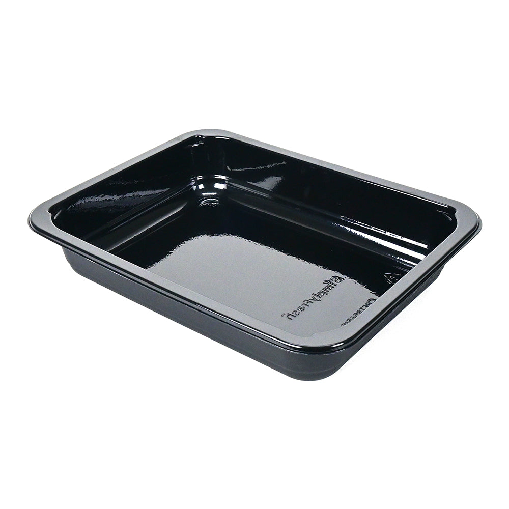 8.5" x 6.5" x 1.5" SimplyFresh Black CPET 1 Compartment Tray