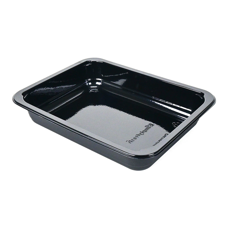8.5" x 6.5" x 1.5" SimplyFresh Black CPET 1 Compartment Tray