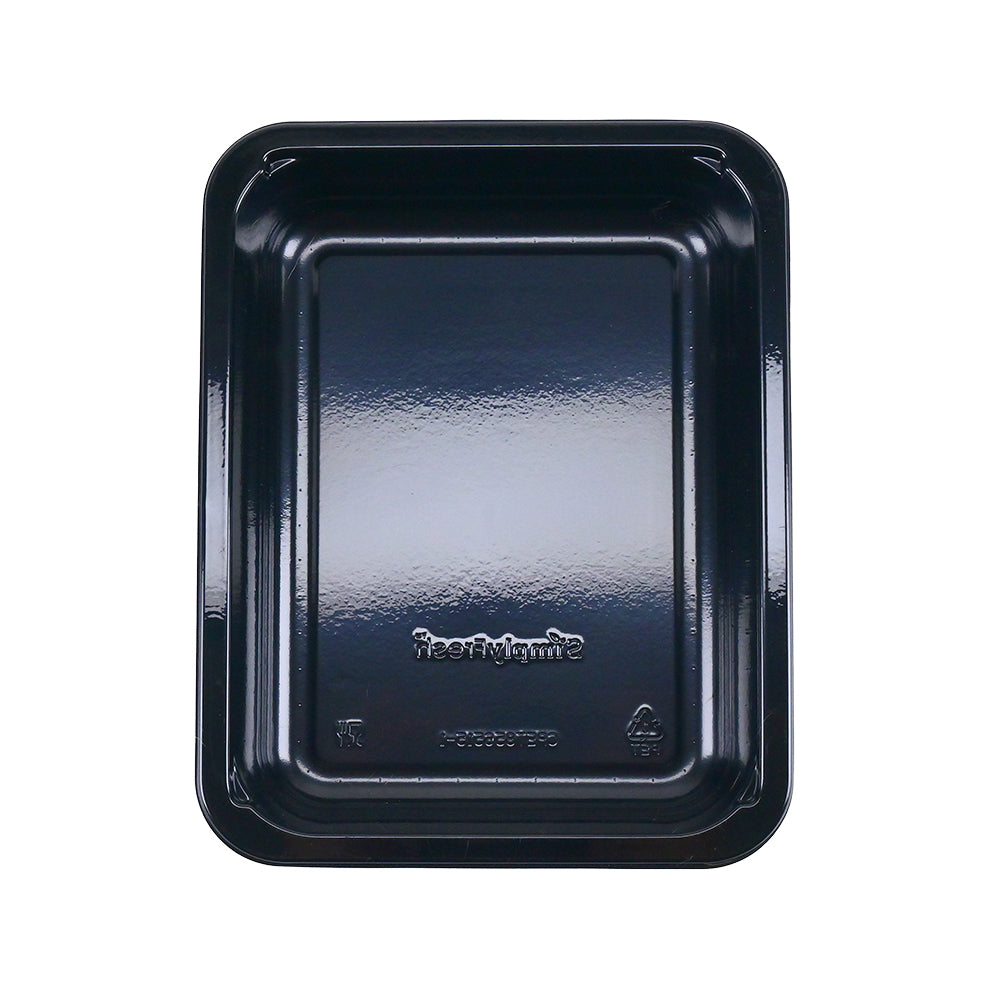 8.5" x 6.5" x 1.5" SimplyFresh Black CPET 1 Compartment Tray
