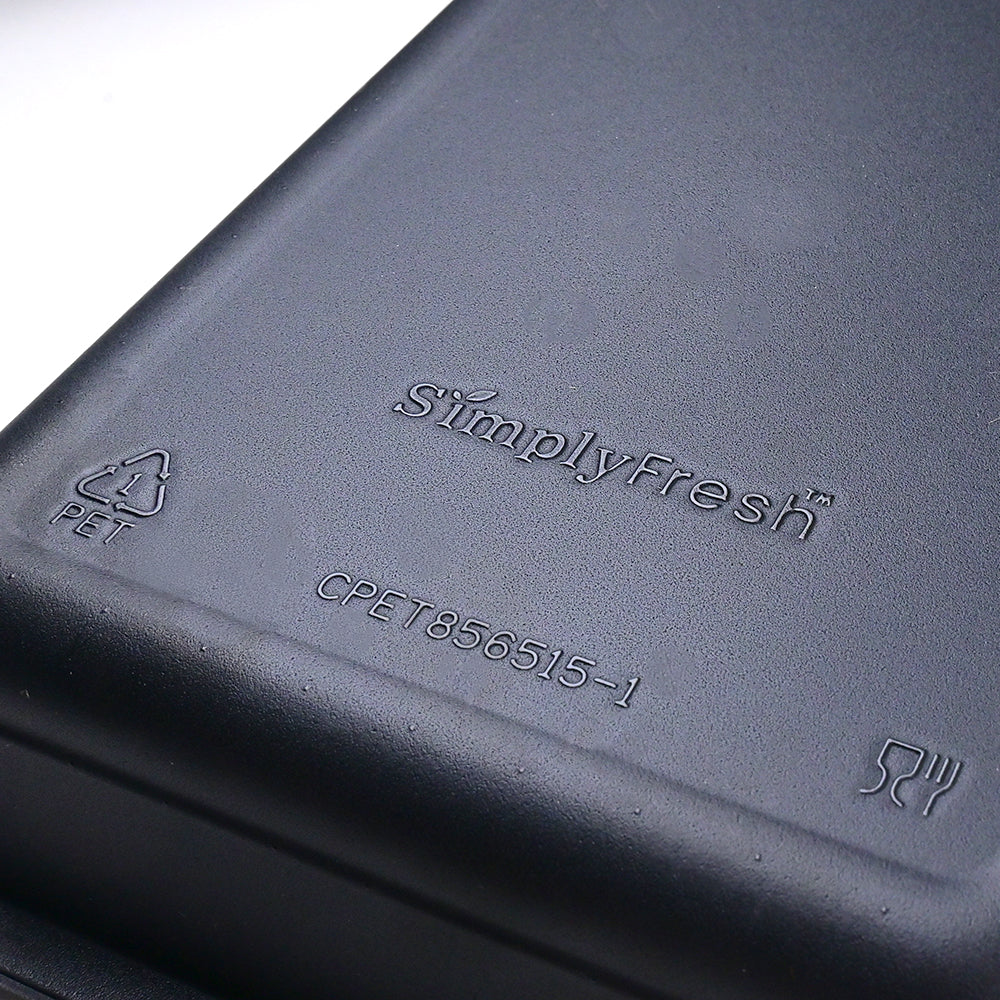 8.5" x 6.5" x 1.5" SimplyFresh Black CPET 1 Compartment Tray