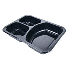 8.5" x 6.5" x 1.5" SimplyFresh Black CPET 3 Compartment Tray