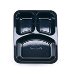 8.5" x 6.5" x 1.5" SimplyFresh Black CPET 3 Compartment Tray