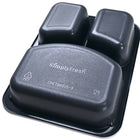 8.5" x 6.5" x 1.5" SimplyFresh Black CPET 3 Compartment Tray