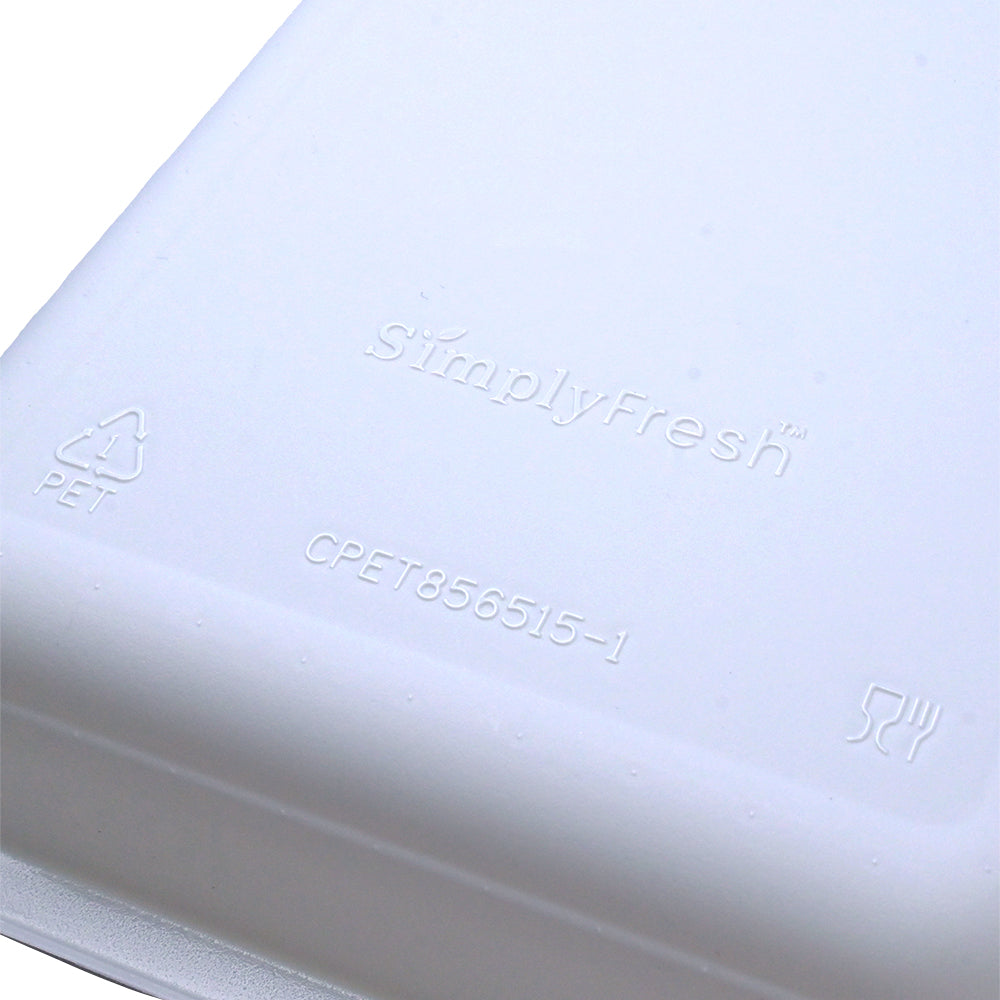 8.5" x 6.5" x 1.5" SimplyFresh White CPET 1 Compartment Tray