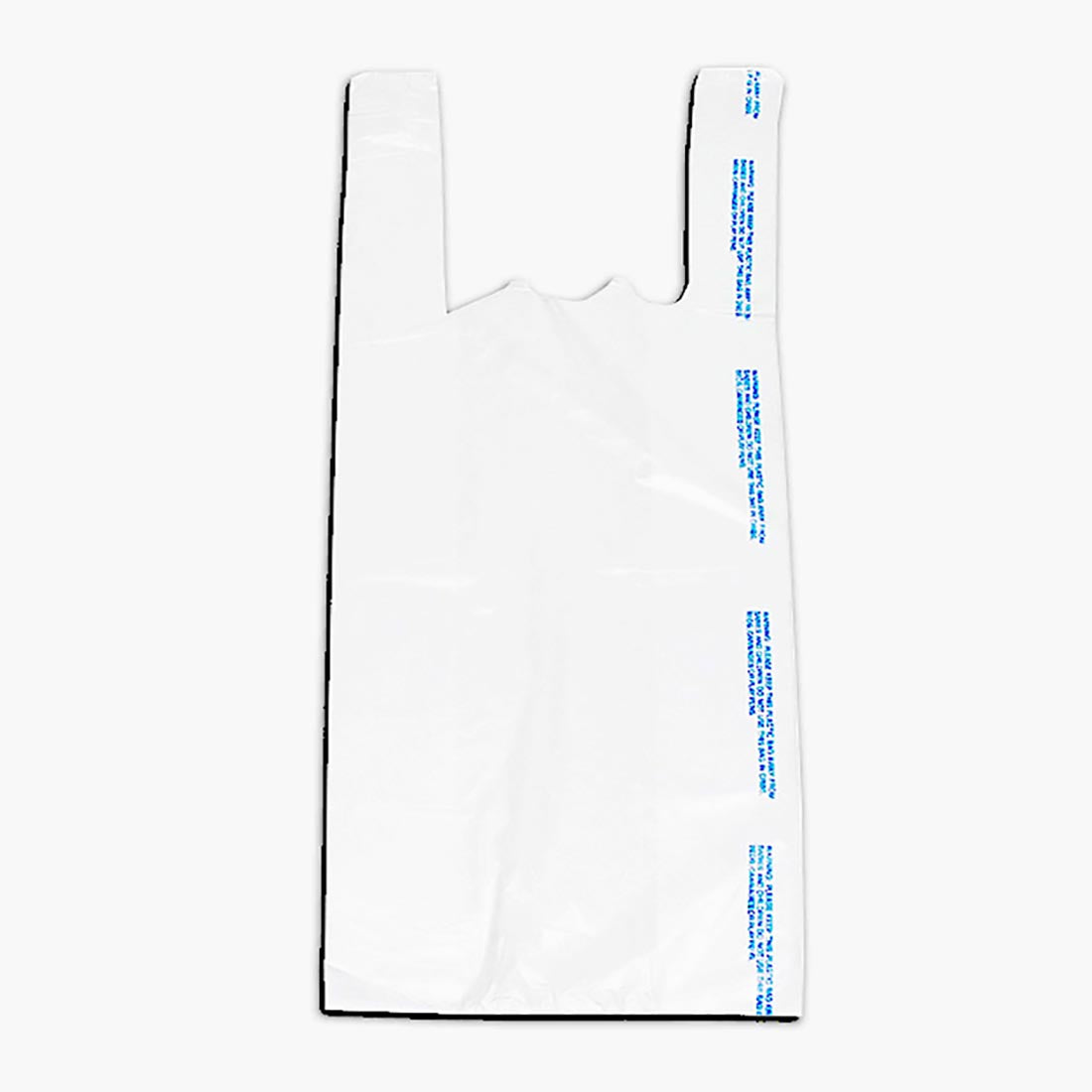12" x 6" x 23" 0.65 mil White Plastronic® T-Shirt Bag