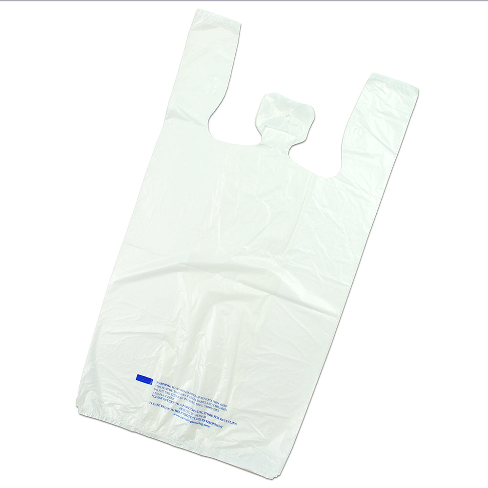 12" x 7" x 22" 0.5 mil Economy Snap-Eze® T-shirt Bag Plain (white)