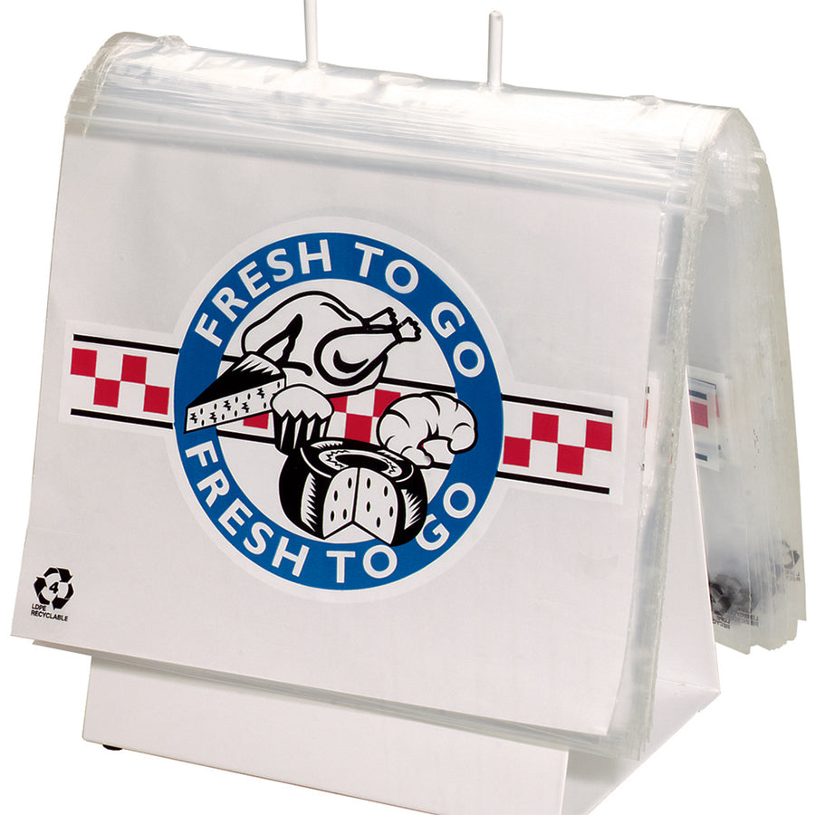 10" x 8" 1.5 mil Zipper Saddle Pack Deli Bags -- Printed "Fresh to Go" Four Colors