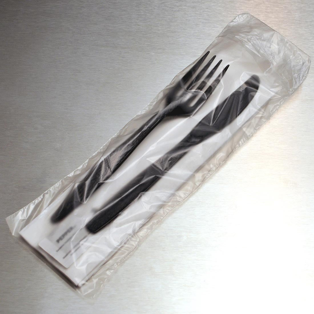 3.5" x 10" + 1"LP + 2"FB 0.5 mil Flip Top Saddle Pack Deli Bags/Silverware Bags