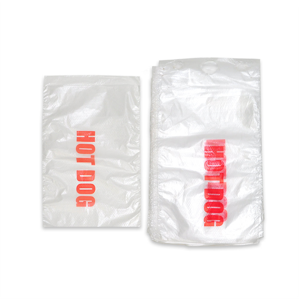 5.25" x 8" + 1.5"FB 0.5 mil Saddle Pack Printed Hot Dog Bag