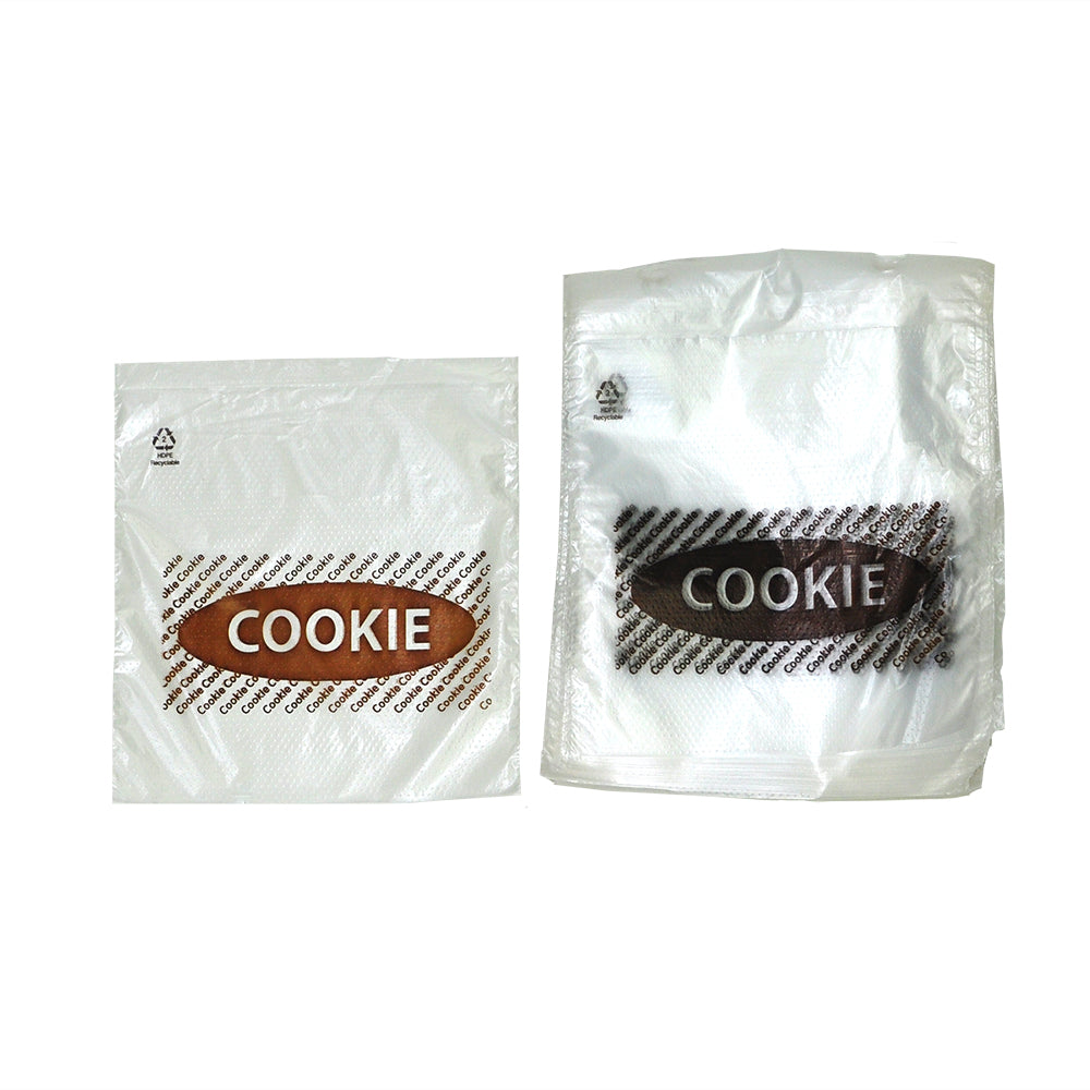 5.5" x 5.5" + 1.5"FB 0.6 mil Flip Top Saddle Pack Deli Bags -- Printed "Cookie" One Color