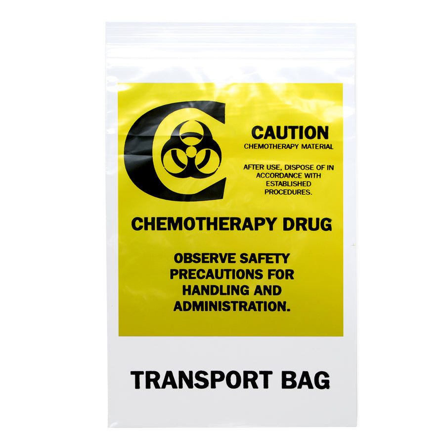 6" x 9" 4 mil Chemo Transfer Bag - Zipper Reclosable