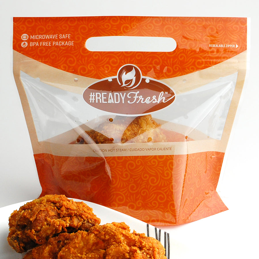 9" x 8" + 5"BG 2.6 mil #ReadyFresh® Grab-N-Go Pouches -- 4 Piece Chicken, 250/CS