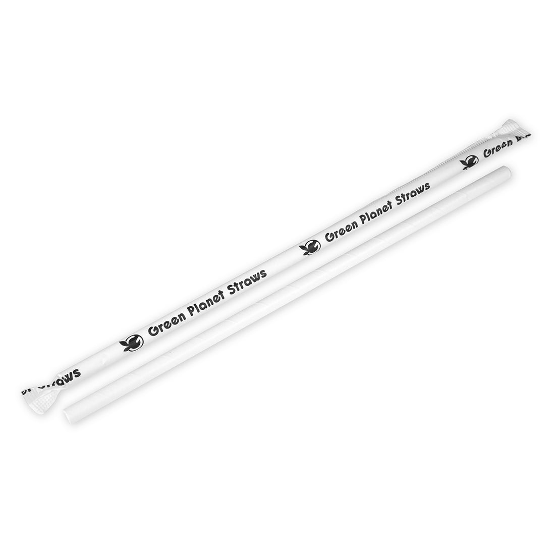 0.318" x 10.25" Giant Straws - White - Wrapped